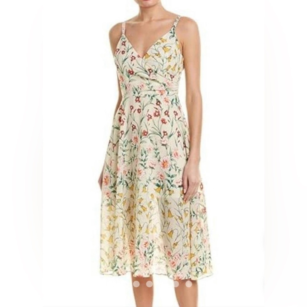 ALI & JAY Floral Midi Dress - Cream, Yellow, Pink, Green - Medium